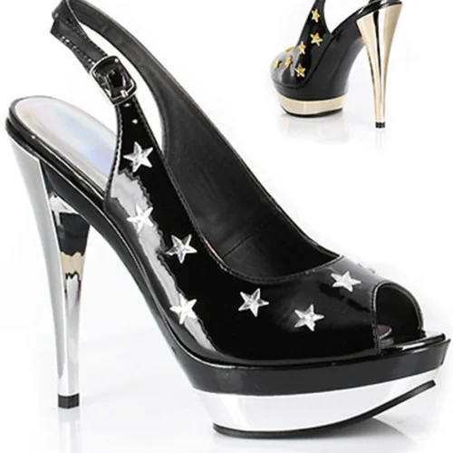 Ellie Shoes Skylar Heel Peep Toe Platform Heels