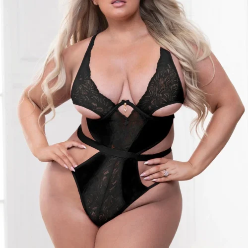 Seven Till Midnight Plus Size Sultry Satin Teddy