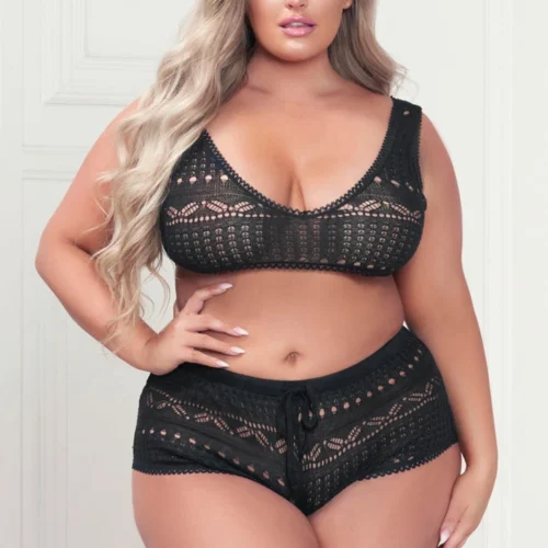 Seven Till Midnight Plus Size Cuddle Close Sweater Bra Set