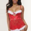 Seven Till Midnight Lingerie Holiday Lace And Marabou Chemise