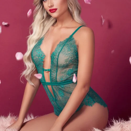 Seven Till Midnight Lingerie Low Cut Eyelash Lace Teddy