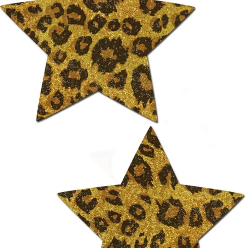 Pastease Glittering Gold Cheetah Star Nipple Pasties