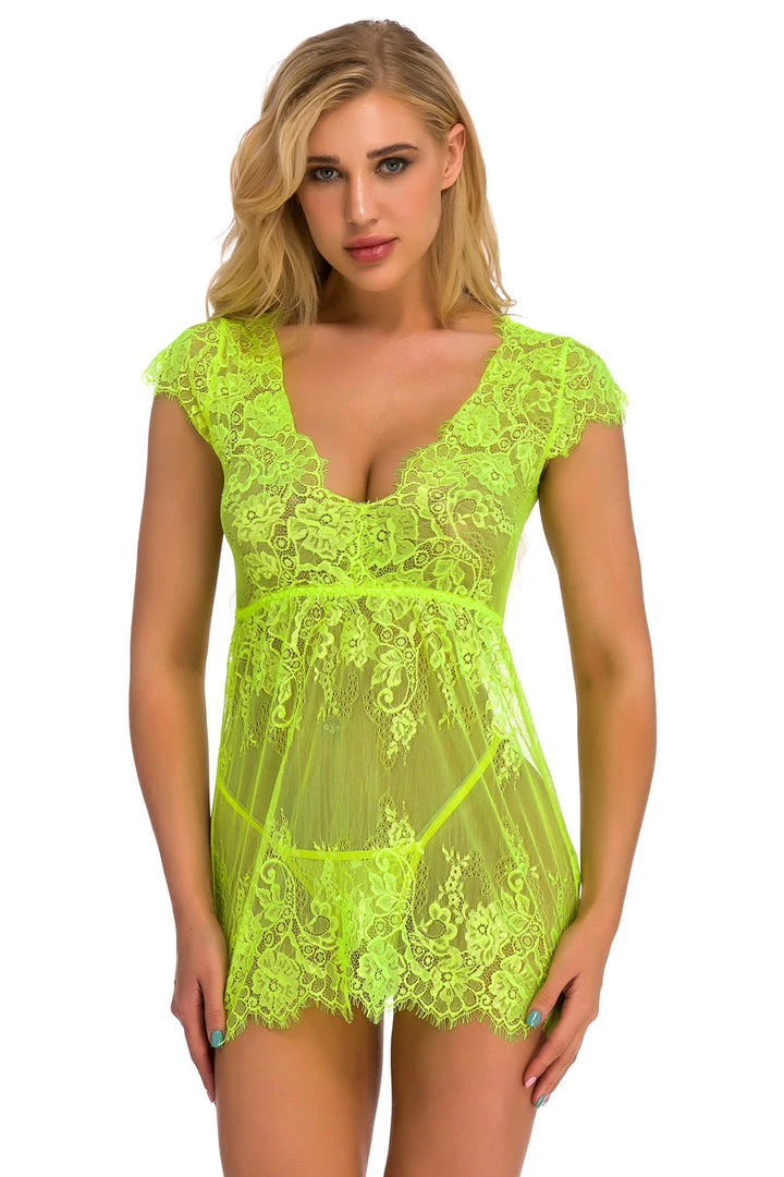 3WISHES Lingerie Lacy Cap Sleeve Babydoll 6 3WISHES Lingerie Lacy Cap Sleeve Babydoll