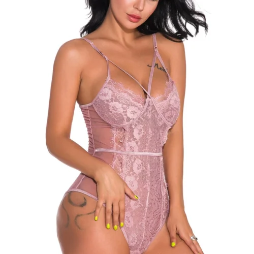 3WISHES Lingerie Sultry Strappy Teddy