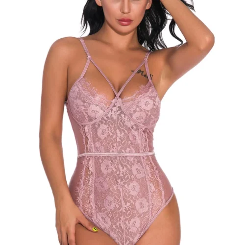 3WISHES Lingerie Sultry Strappy Teddy