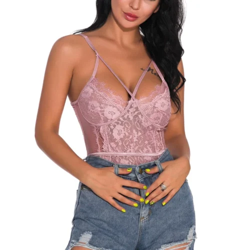3WISHES Lingerie Sultry Strappy Teddy