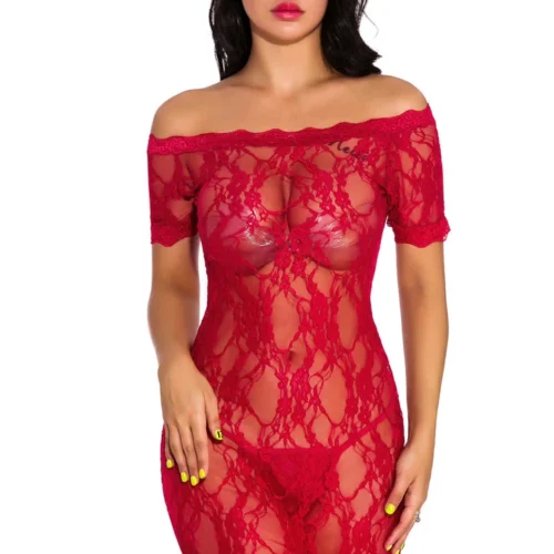 3WISHES Lace Off The Shoulder Chemise Lingerie