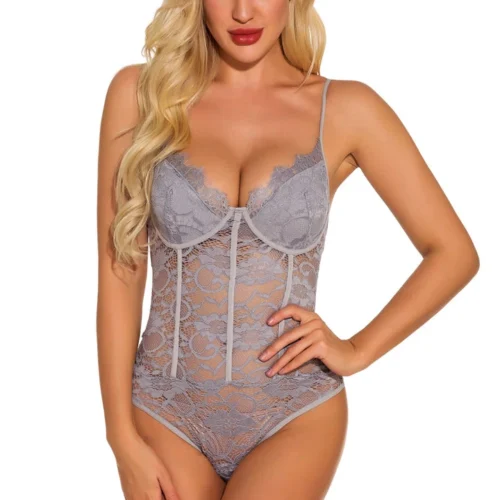 3WISHES Swirl Lace Teddy