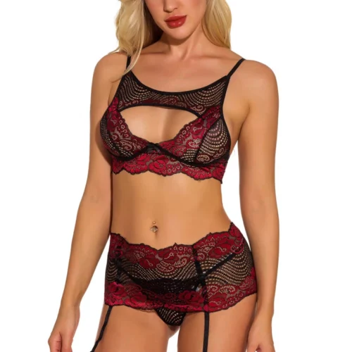 3WISHES Lasting Love Keyhole Bra Set Lingerie