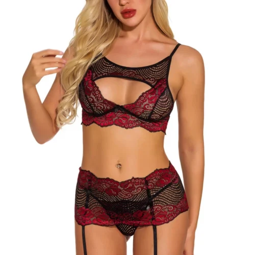 3WISHES Lasting Love Keyhole Bra Set Lingerie