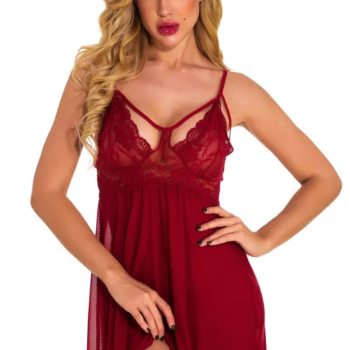 3WISHES Sultry Strappy Bust Babydoll Babydoll Lingerie