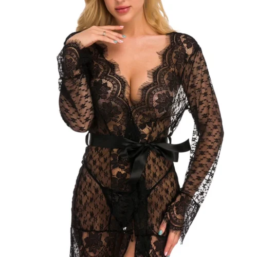 3WISHES Lovely Lace Robe Sleepwear