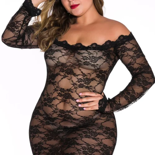 3WISHES Plus Size Off The Shoulder Chemise