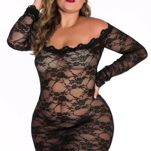 3WISHES Plus Size Off The Shoulder Chemise