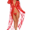 3WISHES Long Lace Flyaway Robe