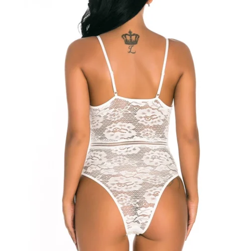 3WISHES Patterned Lace Lingerie Teddy
