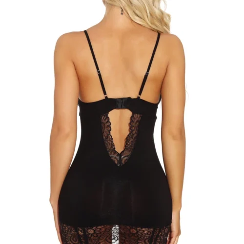 3WISHES Feather Lace Chemise Lingerie
