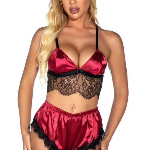 3WISHES Lingerie Satin Desires Bra Set