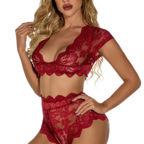 3WISHES Cap Sleeve Bralette Set Lingerie