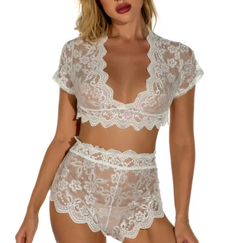 3WISHES Cap Sleeve Bralette Set Lingerie