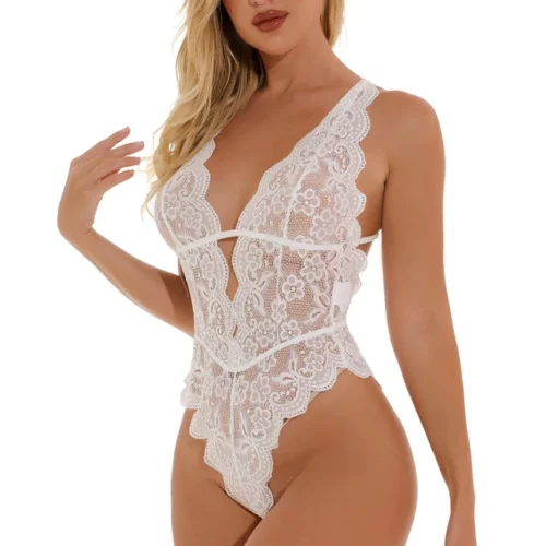 3WISHES Strappy Lace Lingerie Teddy Teddy Lingerie 34 3WISHES Strappy Lace Lingerie Teddy Teddy Lingerie