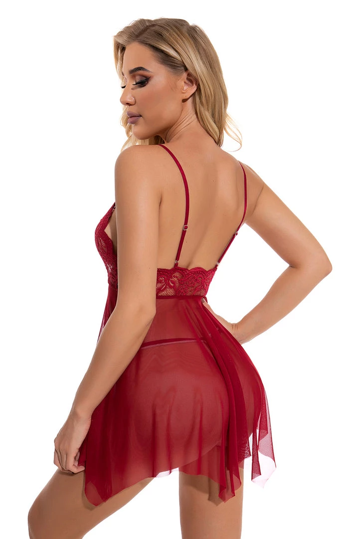 3WISHES Lingerie Mesh And Lace Flutter Babydoll 5 3WISHES Lingerie Mesh And Lace Flutter Babydoll