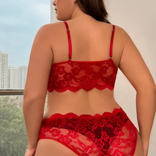 3WISHES Plus Red Bra Set