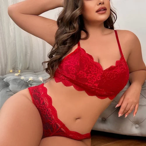 3WISHES Plus Red Bra Set