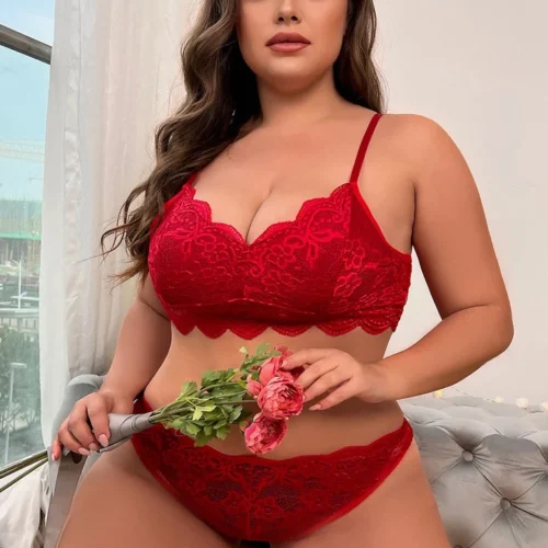 3WISHES Plus Red Bra Set