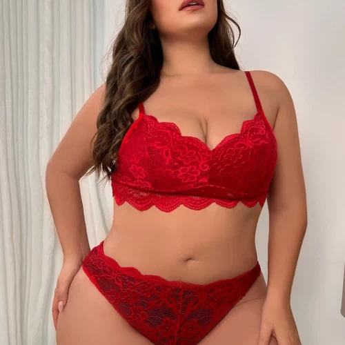 3WISHES Plus Red Bra Set