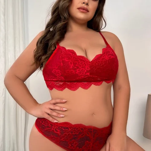 3WISHES Plus Red Bra Set