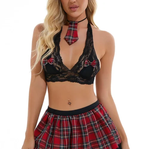 3WISHES Time To Play Plaid Set Lingerie Costumes 20 3WISHES Time To Play Plaid Set Lingerie Costumes