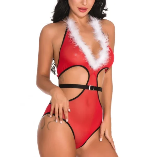 3WISHES Teddy Lingerie Santa Crossing Teddy