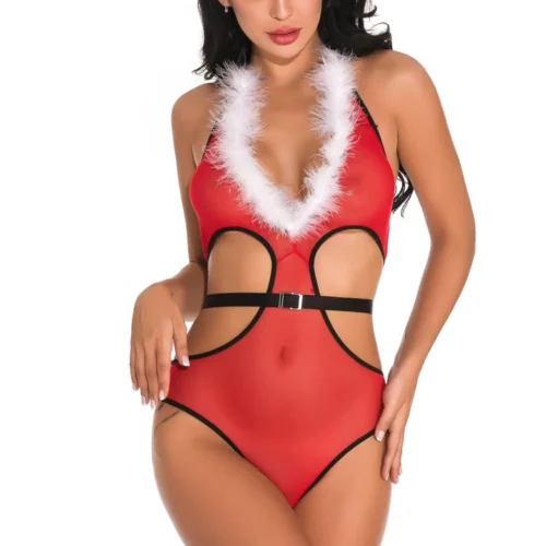 3WISHES Teddy Lingerie Santa Crossing Teddy