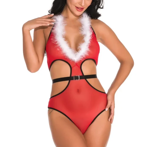 3WISHES Teddy Lingerie Santa Crossing Teddy