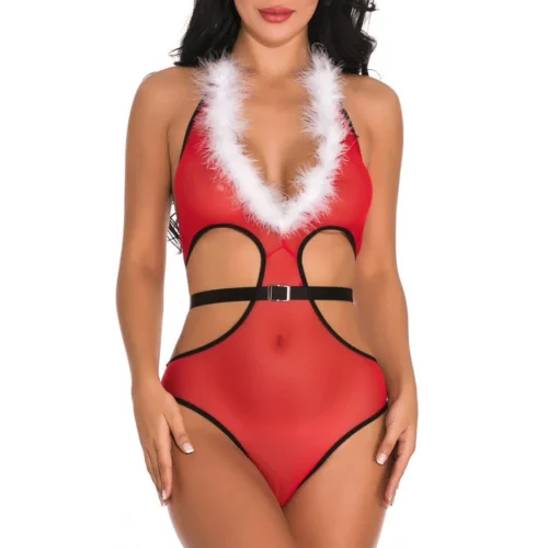 3WISHES Teddy Lingerie Santa Crossing Teddy