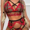 3WISHES Don't Mesh With Me Bra Set Lingerie
