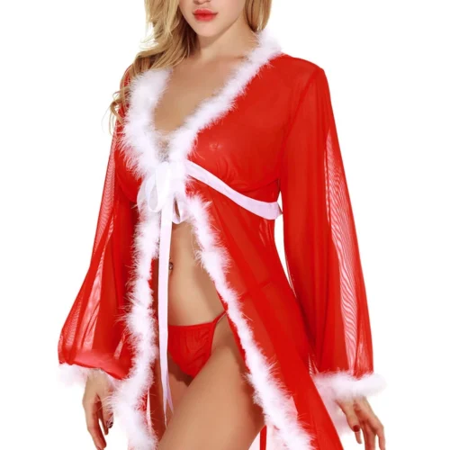3WISHES Christmas Eve Robe Lingerie