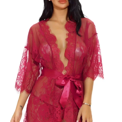 3WISHES Eyelash Lace And Mesh Robe 14 3WISHES Eyelash Lace And Mesh Robe