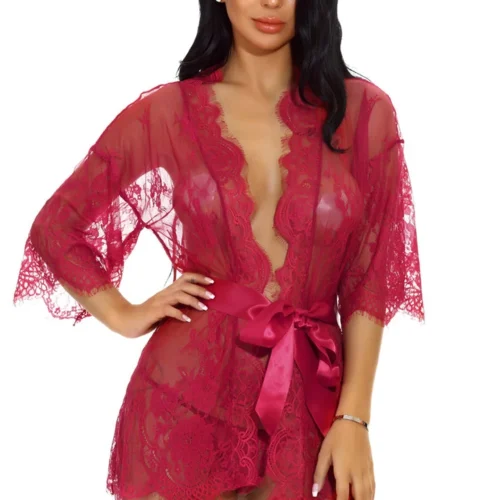 3WISHES Eyelash Lace And Mesh Robe 15 3WISHES Eyelash Lace And Mesh Robe