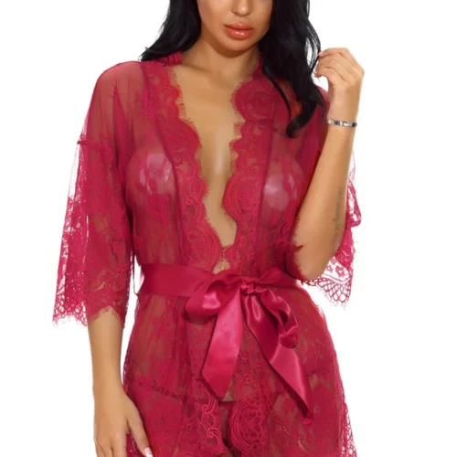 3WISHES Eyelash Lace And Mesh Robe 16 3WISHES Eyelash Lace And Mesh Robe