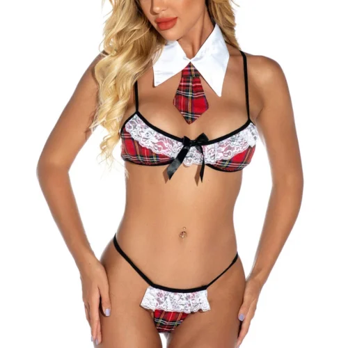 3WISHES Perfect In Plaid Lingerie Set