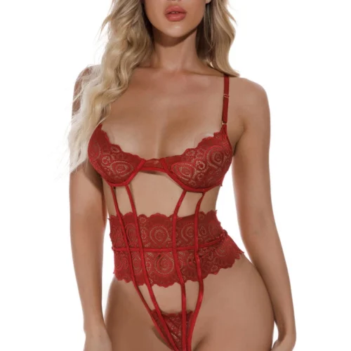 3WISHES Teddy Lingerie Cage Me In Teddy