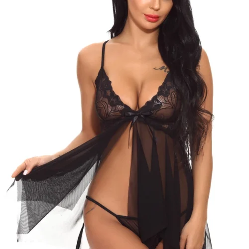 3WISHES Mesh Handkerchief Babydoll