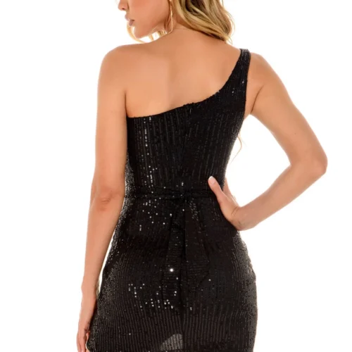 3Wishes One Shoulder Sequin Mini Dress