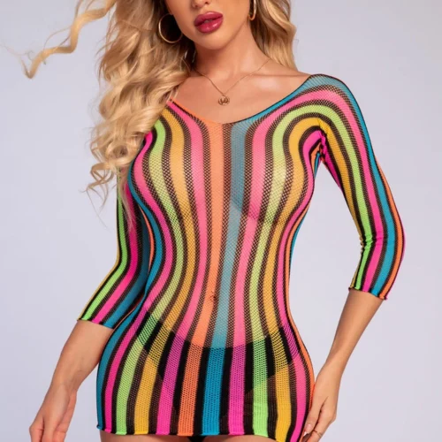 3WISHES Lingerie Multicolor Net Chemise