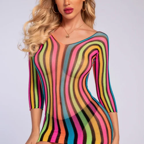 3WISHES Lingerie Multicolor Net Chemise