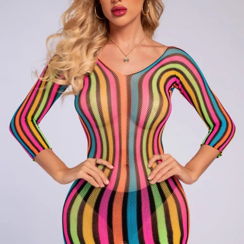 3WISHES Lingerie Multicolor Net Chemise